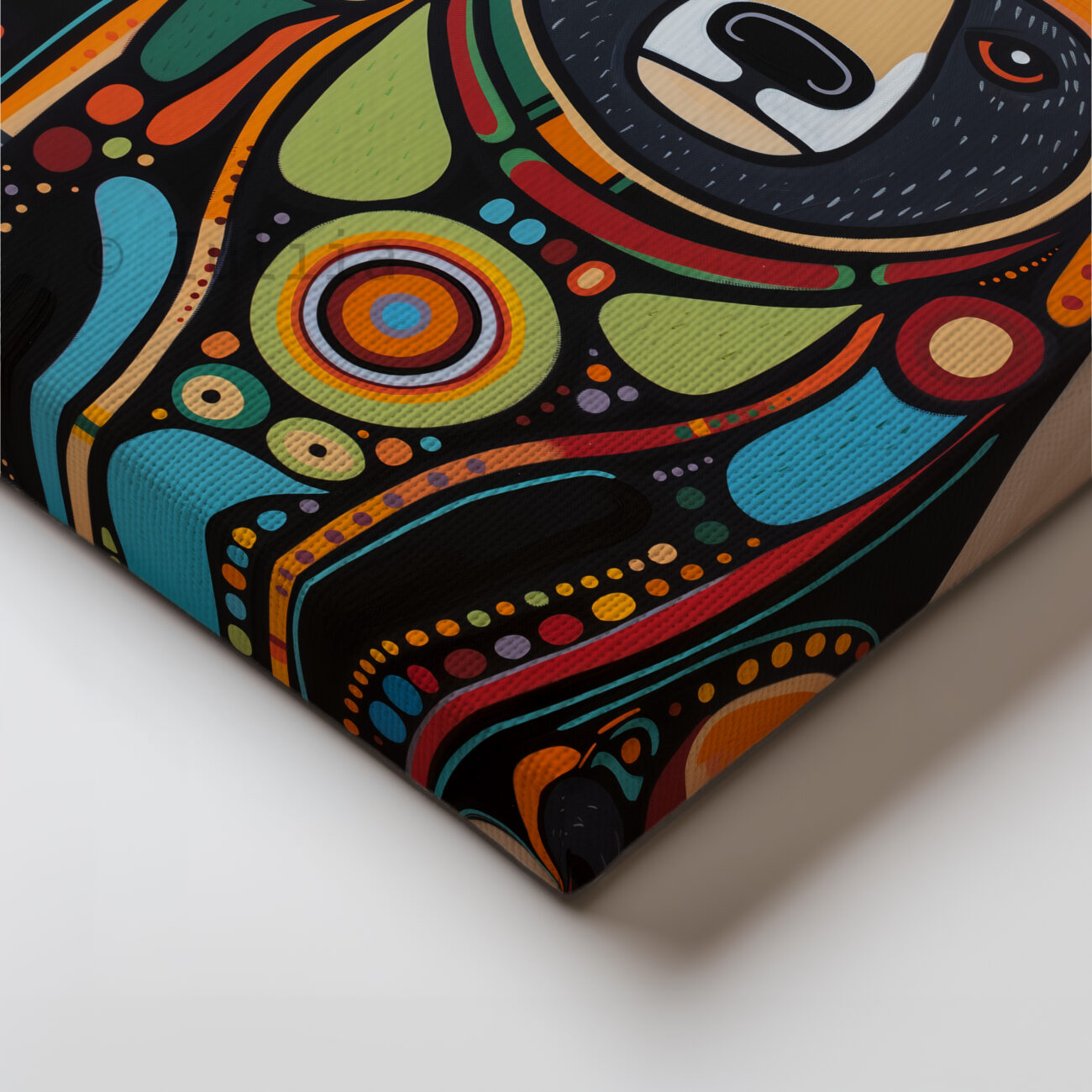 Colorful Bear Canvas – Aboriginal Inspired Wall Art
