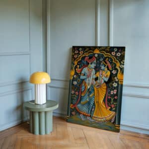 Radha Krishna Print on Canvas, Vibrant Hindu Wall Art for Indian Folk Inspired Home Decor, Perfect Gift for Housewarming - photo #2