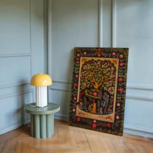 Elephant and Mango Tree Print on Canvas, Black Wall Decor Inspired by Traditional Indian Folk Art, Perfect for Living Room or Unique Housewarming Gift - photo #6