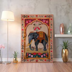 Vibrant Pink Elephant Canvas Print, Colorful Indian Folk Art and Madhubani Style Wall Decor for Home, Unique Gift for Art Lovers - photo #1