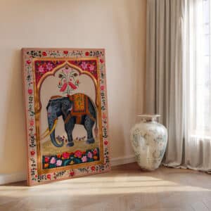 Vibrant Pink Elephant Canvas Print, Colorful Indian Folk Art and Madhubani Style Wall Decor for Home, Unique Gift for Art Lovers - photo #2