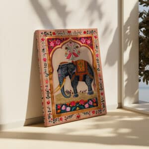 Vibrant Pink Elephant Canvas Print, Colorful Indian Folk Art and Madhubani Style Wall Decor for Home, Unique Gift for Art Lovers - photo #4