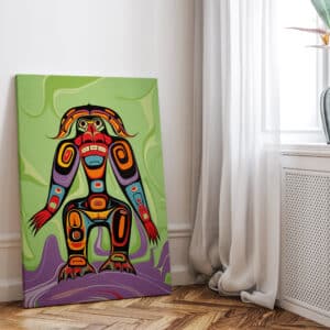 Abstract Canadian Indigenous-Inspired Canvas, Vibrant Aboriginal Artwork Style Print for Unique Home Décor, Perfect Gallery Wall Cultural Gift - photo #7
