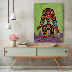 Abstract Canadian Indigenous-Inspired Canvas, Vibrant Aboriginal Artwork Style Print for Unique Home Décor, Perfect Gallery Wall Cultural Gift - photo #2