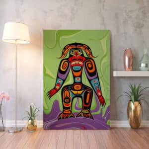 Abstract Canadian Indigenous-Inspired Canvas, Vibrant Aboriginal Artwork Style Print for Unique Home Décor, Perfect Gallery Wall Cultural Gift - photo #12