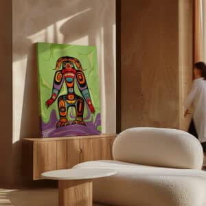 Abstract Canadian Indigenous-Inspired Canvas, Vibrant Aboriginal Artwork Style Print for Unique Home Décor, Perfect Gallery Wall Cultural Gift - photo #10
