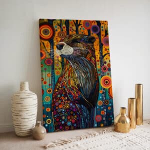 Colorful Beaver Aboriginal Canada Style Wall Art, Stunning Native and Indigenous Inspired Artwork for Modern Homes, Perfect Traditional Gift - photo #4