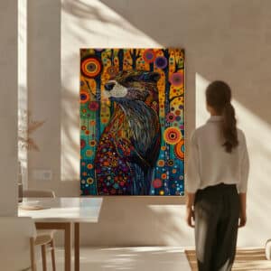Colorful Beaver Aboriginal Canada Style Wall Art, Stunning Native and Indigenous Inspired Artwork for Modern Homes, Perfect Traditional Gift