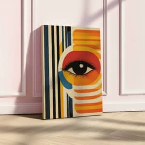 Mid Century Modern Eye Print on Canvas Inspired by Bauhaus Art, Abstract Geometric Art for Retro Wall Decor, Unique Art Gift for Any Occasion - photo #8