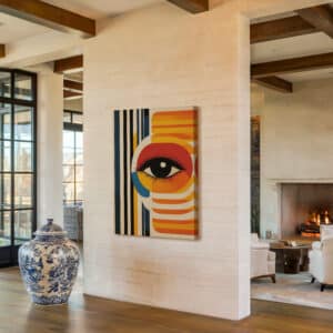 Mid Century Modern Eye Print on Canvas Inspired by Bauhaus Art, Abstract Geometric Art for Retro Wall Decor, Unique Art Gift for Any Occasion - photo #9