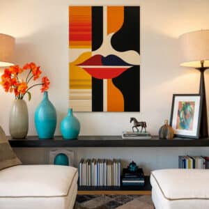Lips Bauhaus Inspired Canvas, Decorative Mid Century Wall Art For Stylish Home Accents, Ideal Print Artwork Gift for Art Lovers and Trendy Spaces - photo #8