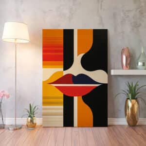 Lips Bauhaus Inspired Canvas, Decorative Mid Century Wall Art For Stylish Home Accents, Ideal Print Artwork Gift for Art Lovers and Trendy Spaces - photo #2