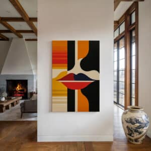 Lips Bauhaus Inspired Canvas, Decorative Mid Century Wall Art For Stylish Home Accents, Ideal Print Artwork Gift for Art Lovers and Trendy Spaces - photo #4