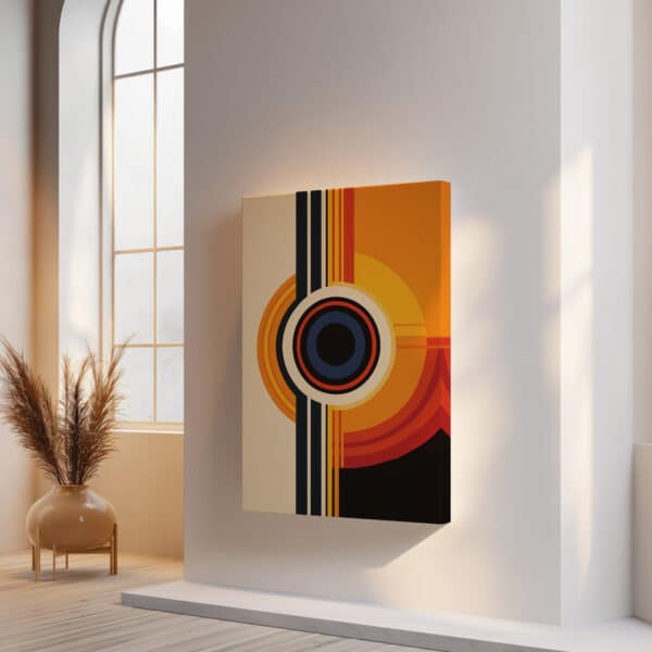 Abstract Geometric Eye Canvas Wall Art, Bauhaus-Inspired Mid Century Modern Design Print for Modern Wall Décor, Perfect Art Gift for Art Lovers