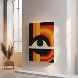 Abstract Eye Bauhaus Style Canvas, Eclectic Geometric Wall Art Ideal for MCM Modern Print Home Decor Accents and Thoughtful Gifts for Art Lovers - photo #4