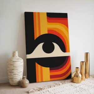 Abstract Eye Bauhaus Style Canvas, Eclectic Geometric Wall Art Ideal for MCM Modern Print Home Decor Accents and Thoughtful Gifts for Art Lovers - photo #1