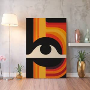Abstract Eye Bauhaus Style Canvas, Eclectic Geometric Wall Art Ideal for MCM Modern Print Home Decor Accents and Thoughtful Gifts for Art Lovers - photo #5