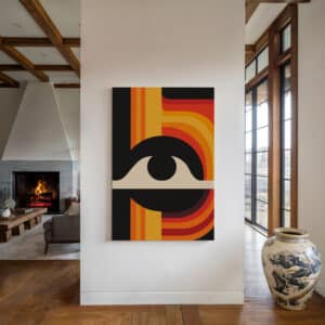 Abstract Eye Bauhaus Style Canvas, Eclectic Geometric Wall Art Ideal for MCM Modern Print Home Decor Accents and Thoughtful Gifts for Art Lovers - photo #3