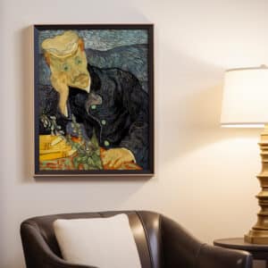 Vincent Van Gogh Portrait of Dr. Gachet Print, Framed Impressionist Wall Art Reproduction for Living Room and Office Décor, Stunning Gift Idea - photo #1