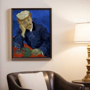 Portrait of Dr. Gachet Vincent Van Gogh Artwork, Classic Impressionist Framed Fine Art Print of Famous Painting for Gallery Wall or Home Decor