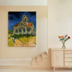 Vincent Van Gogh Artwork Wall Art, The Church at Auvers Print on Canvas, Fine Art Reproduction, Ideal for Living Room Decor and Housewarming Gifts