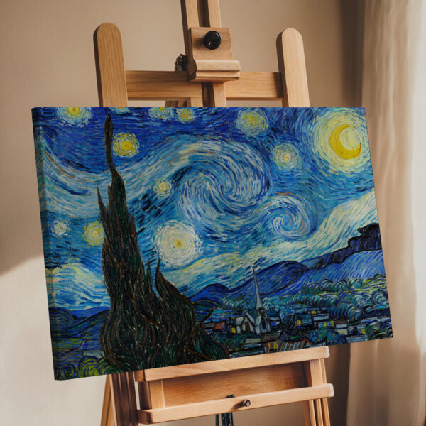 The Starry Night by Vincent van Gogh Print on Canvas, Elegant Historical Art Reproduction, Timeless Impressionist Home Decor and Perfect Gift