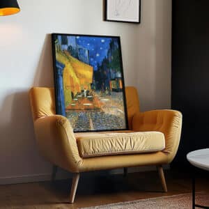 Vincent Van Gogh Cafe Terrace at Night Framed Print, Classic Beautiful Fine Art Reproduction for Living Room, Timeless Artwork Gift for Weddings