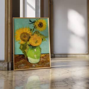Vincent Van Gogh Sunflower Print, Stunning Classic Impressionist Art Reproduction Artwork for Gallery Wall Art, Perfect Home Décor Gift for Art Lovers