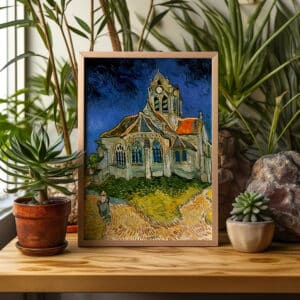 Vincent Van Gogh The Church at Auvers Artwork, Framed Art Reproduction Print of Timeless Impressionist Masterpiece for Home and Office Decor - photo #8