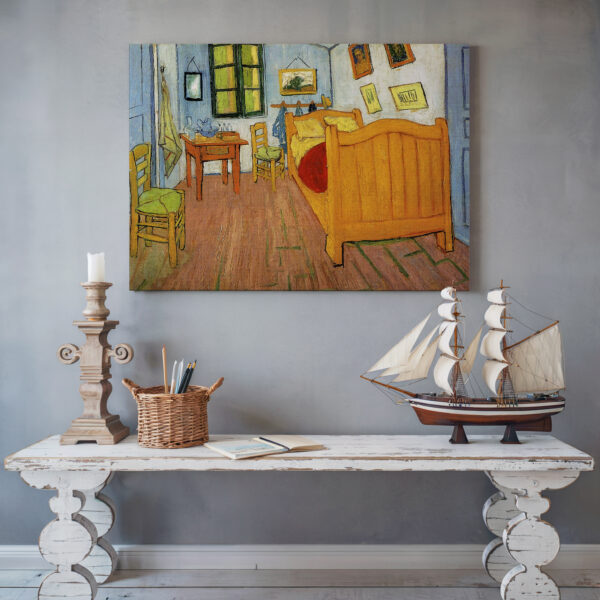 Vincent's Bedroom in Arles by Van Gogh Wall Art, Classic Fine Art Reproduction Canvas Print, Home Decor for Living Room or Gallery Decor Gift