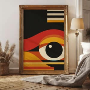 Geometric Watching Eye Bauhaus-Inspired Print Wall Art, MCM Retro Style Artwork for Contemporary Spaces, Perfect Home Decor Gift Idea - photo #1