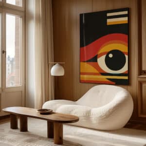 Geometric Watching Eye Bauhaus-Inspired Print Wall Art, MCM Retro Style Artwork for Contemporary Spaces, Perfect Home Decor Gift Idea - photo #9