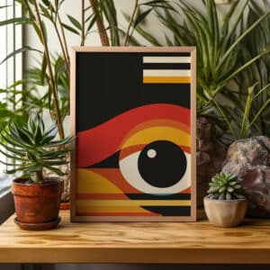 Geometric Watching Eye Bauhaus-Inspired Print Wall Art, MCM Retro Style Artwork for Contemporary Spaces, Perfect Home Decor Gift Idea - photo #12