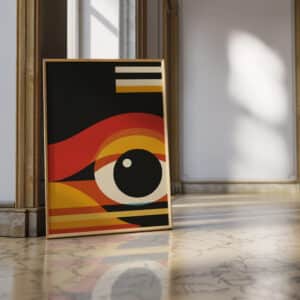 Geometric Watching Eye Bauhaus-Inspired Print Wall Art, MCM Retro Style Artwork for Contemporary Spaces, Perfect Home Decor Gift Idea - photo #4