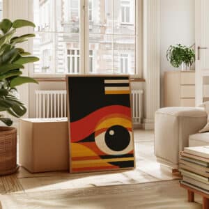 Geometric Watching Eye Bauhaus-Inspired Print Wall Art, MCM Retro Style Artwork for Contemporary Spaces, Perfect Home Decor Gift Idea - photo #14