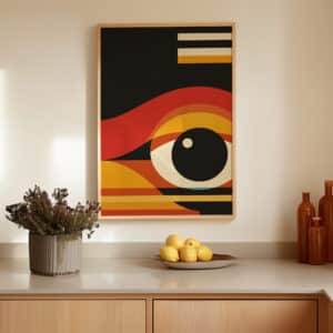 Geometric Watching Eye Bauhaus-Inspired Print Wall Art, MCM Retro Style Artwork for Contemporary Spaces, Perfect Home Decor Gift Idea - photo #2