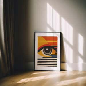 Geometric Watching Eye Bauhaus Style Wall Art, Vibrant MCM Mid-Century Modern Print Artwork for Living Room, Perfect Housewarming Gift - photo #12