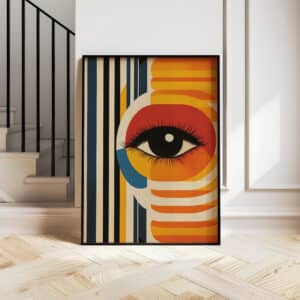 Colorful Eye Bauhaus Inspired Print, Contemporary Geometric Wall Art for Stylish Spaces, Ideal Gift for Modern Home Decor and Art Aficionados