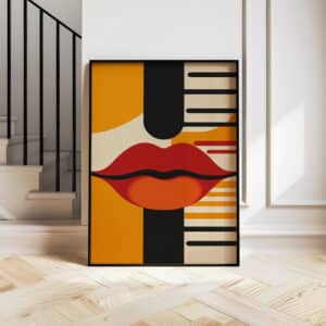 MCM Bold Red Lips Wall Art, Eye-Catching Minimalistic & Mid Century Modern Art Print for Retro Decor, Perfect Gift for Home or Gallery Display - photo #10