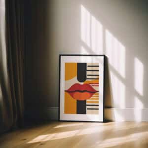 MCM Bold Red Lips Wall Art, Eye-Catching Minimalistic & Mid Century Modern Art Print for Retro Decor, Perfect Gift for Home or Gallery Display - photo #15