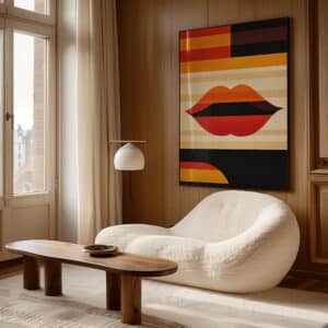 Geometric Lips in Style Bauhaus Art Print, Vibrant MCM Modern Wall Decor for Mid-Century Enthusiasts, Perfect Home Decor Gift for Art Lovers - photo #7
