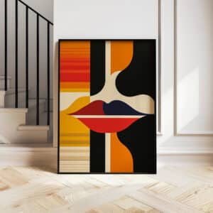 Abstract Lips Bauhaus-Inspired Wall Art, Stylish MCM Geometric Print Artwork for Adding Flair to Modern Home Walls, Ideal Gift for Art Collectors - photo #14