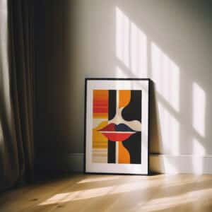 Abstract Lips Bauhaus-Inspired Wall Art, Stylish MCM Geometric Print Artwork for Adding Flair to Modern Home Walls, Ideal Gift for Art Collectors - photo #15