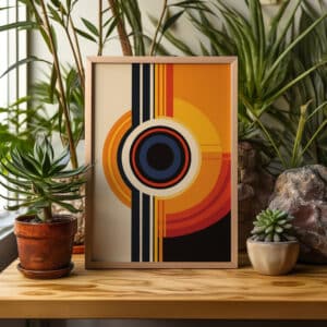 Abstract Geometric Eye Bauhaus Styled Print Artwork, Retro Modern & Minimalistic Wall Art Perfect for Adding Style to Your Home or Gallery Gift