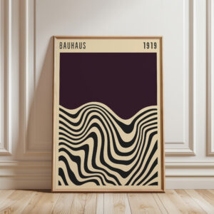 Deep Plum Bauhaus 1919 Inspired Print Wall Art, MCM Mid Century Modern Geometric Poster for Abstract Decor Gift for Home Design Lovers - photo #7