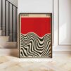 Cherry Red Bauhaus 1919 Inspired Wall Art Print, Vibrant Retro Geometric Print Design for Elegant Home Decor and Unique Artwork Gift