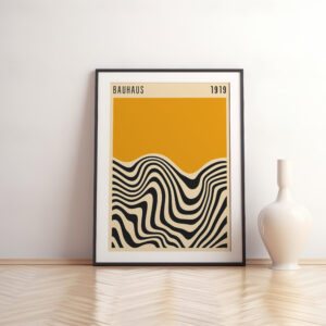 Amber Yellow 1919 Bauhaus Style Wall Art, Mid Century Modern Design for Stylish Geometric Home Decor, Unique Gift for Art Enthusiasts - photo #8