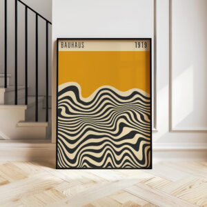 Amber Yellow 1919 Bauhaus Style Wall Art, Mid Century Modern Design for Stylish Geometric Home Decor, Unique Gift for Art Enthusiasts - photo #9
