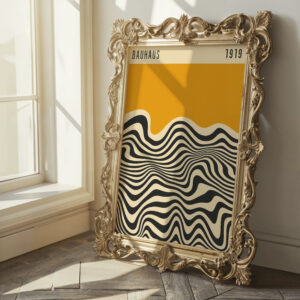 Amber Yellow 1919 Bauhaus Style Wall Art, Mid Century Modern Design for Stylish Geometric Home Decor, Unique Gift for Art Enthusiasts - photo #11