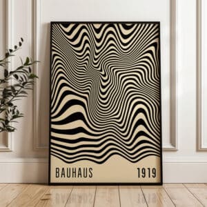 Bauhaus Style Wall Art, Retro Inspired MCM Mid Century Modern Geometric Art for Minimalist Home, Artistic Gift for Creative Friends